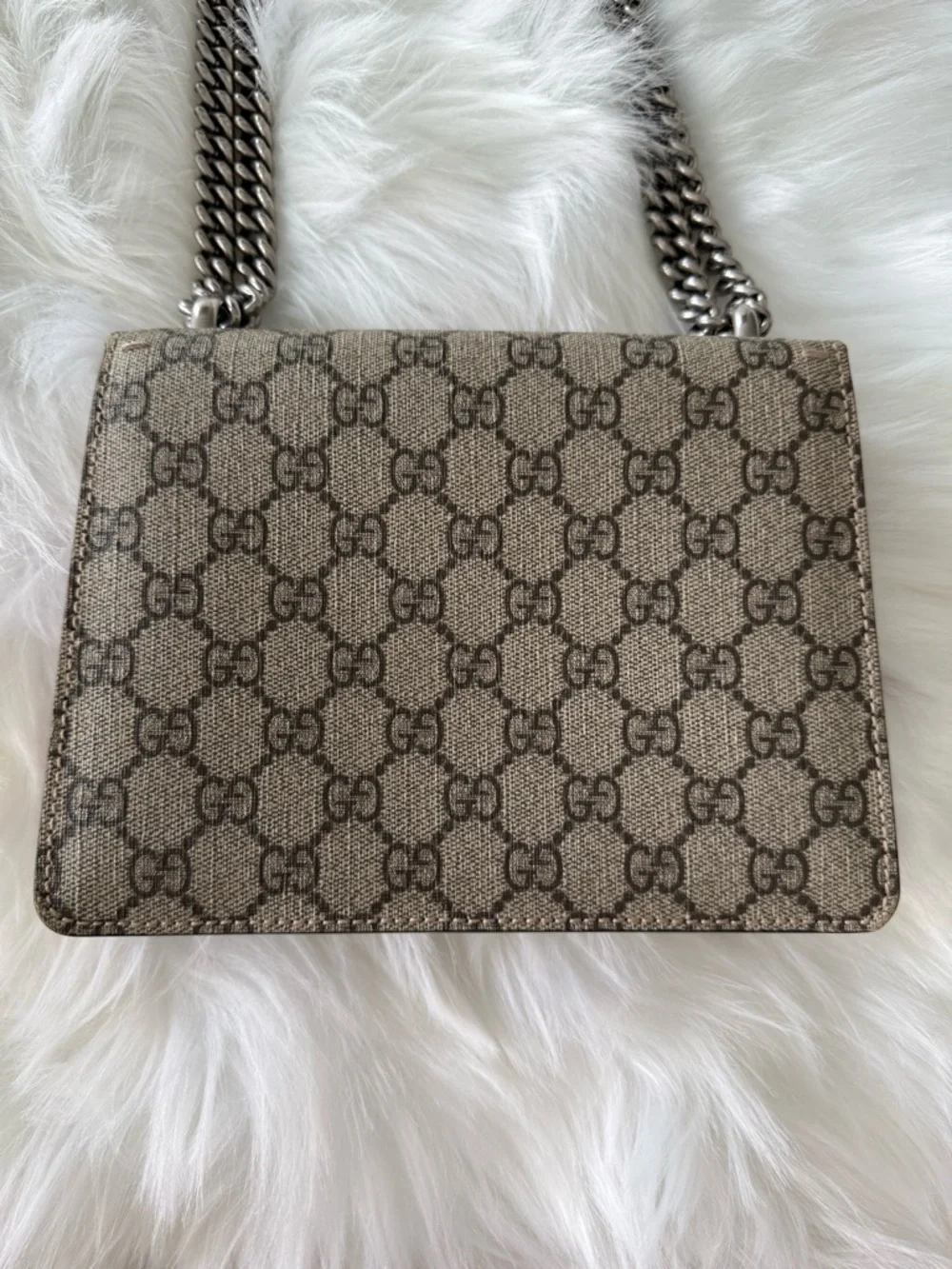 Gucci: GG Canvas and Red Suede Mini Dionysus Shoulder Bag AUTHENTIC - Picture 8 of 16